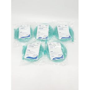 Crush-Resistant Oxygen Tubing, 25ft - Green, Suitable for Major Oxygen Therapy Brands - 5 Pack