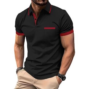 V VALANCH Polo Shirt for Men Short Sleeve Golf Polo Moisture Wicking Collared Tennis T Shirt