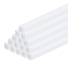 MECCANIXITY 20pcs 10" Plastic Model Tube ABS Square Tube 0.12"x0.12" White Easy Processing for Architectural Model Making DIY