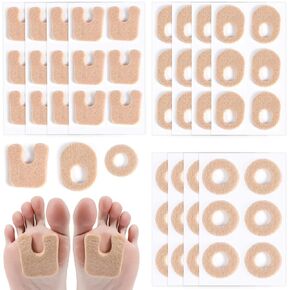 72pcs Foot Cushions Pads, Comfortable Felt Cushions for Bottom Feet Corn Remover Patches Cushions for Toes Supply for Men and Women (Three Combinations)