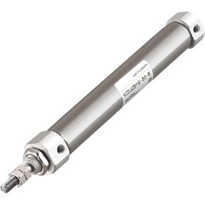 Stainless Steel Slim Air Pneumatic Cylinder, CDJ2B 16-80, M5 Port, 16mm Bore, 80mm Stroke, Double Acting Single Rod