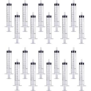 10ml Pipette Syringe 20pcs Plastic Syringes with Luer Slip Tip for Pets Oral, Refilling, Oil or Glue Applicator, Measuring or Transfering Tiny Amount of Liquids