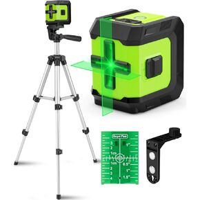 Laser Level with Tripod, CinusLinus 100Ft Laser Level 360° Self Leveling, Green Line leveler Tool for Hanging Pictures, Floor Tile, Home Renovation with Battery, Rotating Stand, 26'' Tripod