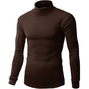 Men's Double Long Sleeve Layer Turtleneck T-Shirt
