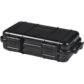 Waterproof Box Shockproof Dry Storage Box, Hard Plastic Protective Grip Carry Touch Phone Case + Foam + Handle for Fishing Camping Hiking (Small -Black)