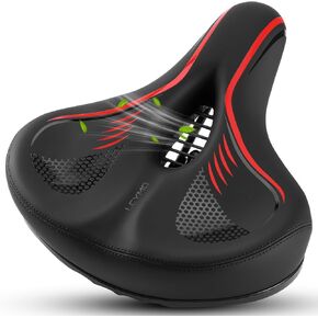 Comfort Bicycle Seat Wide Bike Seat for Men Women with Dual Shock Absorbing Ball Soft Bike Saddle Cushion for Exercise Bikes Mountain Bikes Cruiser Bikes Accessories for Peloton