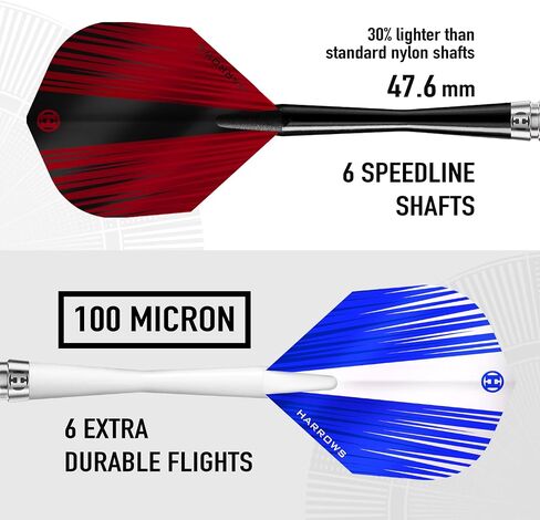 Harrows Caliber 90% Tungsten Steel Tip Darts Set I 21g to 30g All Weights Available I Huge 16pcs Bundle with Spare Shafts, Prime Flights & Travel Case in Saudi Arabia