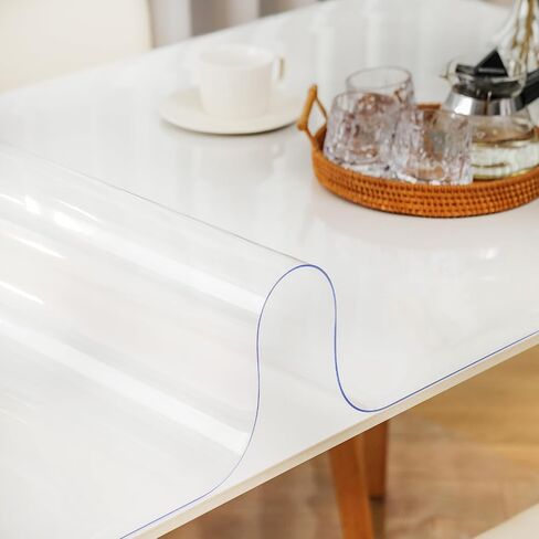 AHAZIAH PVC Tablecloth 1.5 mm Thick Clear Table Protector,36x60 Inch Rectangle Table Cover, Clear Plastic Tablecloth Protector,Waterproof Table Pad for Kitchen in Saudi Arabia