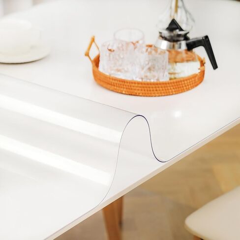AHAZIAH PVC Tablecloth 1.5 mm Thick Clear Table Protector,36x60 Inch Rectangle Table Cover, Clear Plastic Tablecloth Protector,Waterproof Table Pad for Kitchen in Saudi Arabia