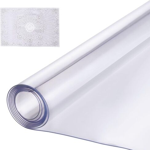 VEVOR Plastic Table Cover, 54 x 54 Inch 1.5 mm Thick Clear Table Protector, Square PVC Desk Mat, Waterproof & Easy Cleaning Desk Pad Tablecloth, for Office Dresser Dining Room Table Night Stand in Saudi Arabia