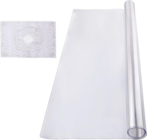 VEVOR Plastic Table Cover, 54 x 54 Inch 1.5 mm Thick Clear Table Protector, Square PVC Desk Mat, Waterproof & Easy Cleaning Desk Pad Tablecloth, for Office Dresser Dining Room Table Night Stand in Saudi Arabia