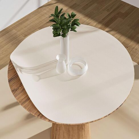 Round Table Pad,1.8mm Thick,Dia.48 Inch,Round Leather Table Cover,Round Table Protector,Round Dining Table Protector,Round Table Top Protector.(Dia.48,Mud Color+Champagne Gold) in Kuwait