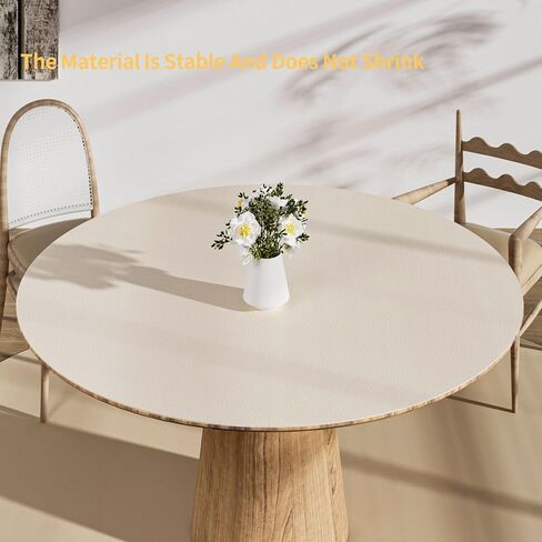 Round Table Pad,1.8mm Thick,Dia.48 Inch,Round Leather Table Cover,Round Table Protector,Round Dining Table Protector,Round Table Top Protector.(Dia.48,Mud Color+Champagne Gold) in Kuwait