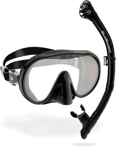Cressi Adult Wide View Single Lens Comfortable Snorkeling Mask & Dry Snorkel - Musa & Scilla: made in Italy in Saudi Arabia