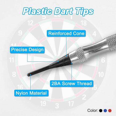 PATIKIL Plastic Dart Tips 2BA Thread, 30 Pack Soft Tip Dart Points Replacement Dart Accessories, Blue in Saudi Arabia
