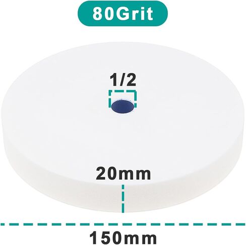 eMagTech 1PC 150mm White Corundum Flat Grinding Wheel 1/2inch Spindle 80 Grit Table Grinding Wheel Used for Grinding and Sharpening Hard Alloy Tools in Saudi Arabia
