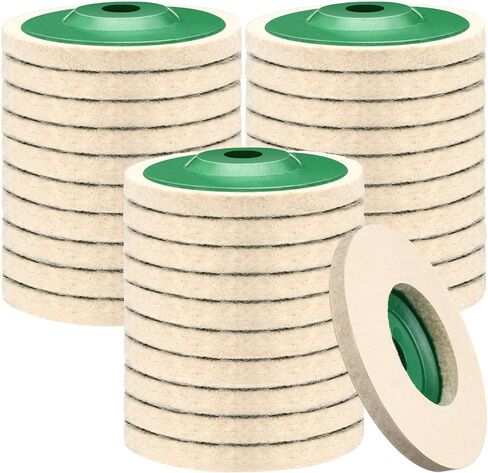 30 حزمة 4 بوصة من الصوف ورأى عجلة تلميع القرص جولة الصوف تلميع عجلة القرص وسادة ل 100 زاوية طاحونة ورأى عجلة تلميع طاحونة للمعادن، حجر الرخام، الأثاث، سيارة in Kuwait