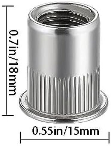 25 قطعة M8 برشام المكسرات سبائك الألومنيوم مخرش شقة رئيس الخيوط إدراج الجوز in Kuwait