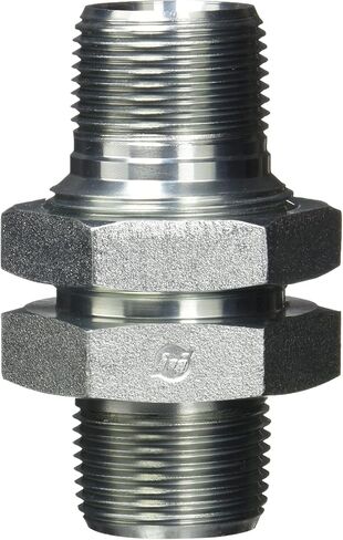 Brennan Industries 2708-LN-16-16 Steel Straight Bulkhead Tube Fitting with Lock Nut, 1"-11-1/2 NPTF x 1"-11-1/2 NPTF x 1"-1/4-11 BSPP Thread, 1" Male NPTF x 1" Male NPTF in Saudi Arabia