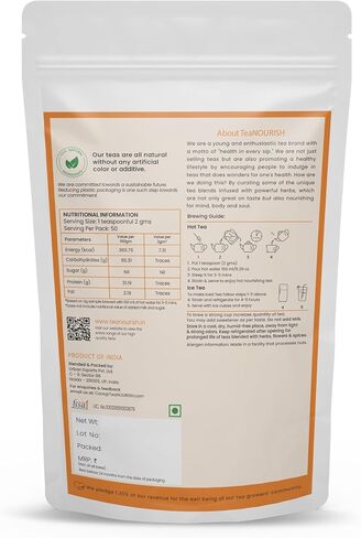 TeaNOURISH Ginger Mint Green Tea | Relaxing & Calming | Premium Darjeeling Loose Leaf | Immune Support Tea for Daily Wellness | 50 Cups Hot Tea or Iced Tea - 3.53oz/100g in Saudi Arabia