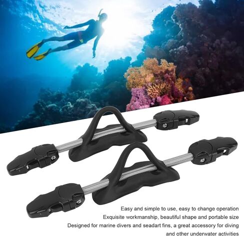 Spring Strap, Adjustable Universal Diving Fin Strap, Portable Stainless Steel Replacement Fins Strap Assembly with Quick Release Buckles for Diving, Pack of 2 in Saudi Arabia