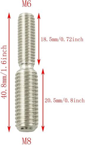 TAODAN 12PCS 304 Stainless Steel Reducing Screws M8x20 to M10x20 Double Head Threaded Reducer Adapter for Hardware Connection Building Construction Furniture Assembly Automotive Repairs in Saudi Arabia