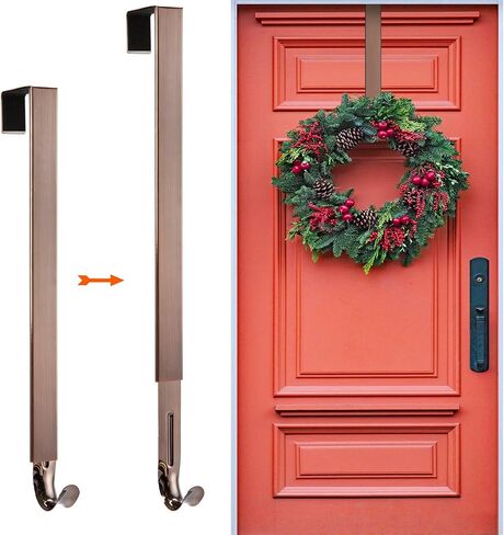 Kederwa Wreath Door Hanger, Adjustable Wreath Hook Holder from 15-24inch Metal Hanger for Halloween Fall Christmas Wreath Decorations in Saudi Arabia