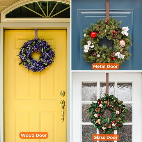 Kederwa Wreath Door Hanger, Adjustable Wreath Hook Holder from 15-24inch Metal Hanger for Halloween Fall Christmas Wreath Decorations in Saudi Arabia