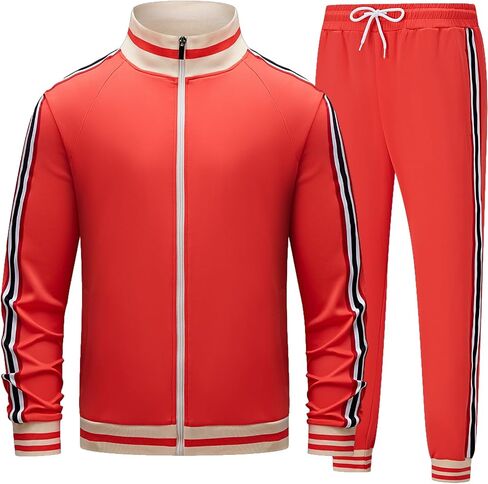 Men's Track suits Sets Long Sleeve Full-zip Sweatsuit Active Jackets and Pants 2 Piece Outfits in Saudi Arabia