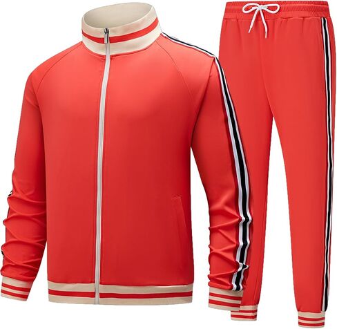 Men's Track suits Sets Long Sleeve Full-zip Sweatsuit Active Jackets and Pants 2 Piece Outfits in Saudi Arabia