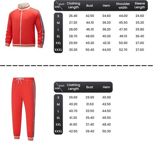 Men's Track suits Sets Long Sleeve Full-zip Sweatsuit Active Jackets and Pants 2 Piece Outfits in Saudi Arabia