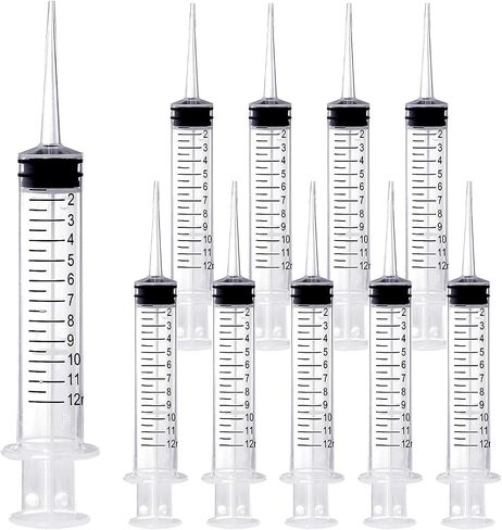 Wisdom Teeth Syringe,12ml Dental Syringe with Measurement, Sterile Individually Package Dental Irrigation Syringe for Oral Dental Care, Tonsil Stones Removing, Lab, Liquid, Feeding (10 Pack) in Saudi Arabia