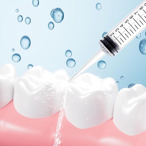 Wisdom Teeth Syringe,12ml Dental Syringe with Measurement, Sterile Individually Package Dental Irrigation Syringe for Oral Dental Care, Tonsil Stones Removing, Lab, Liquid, Feeding (10 Pack) in Saudi Arabia