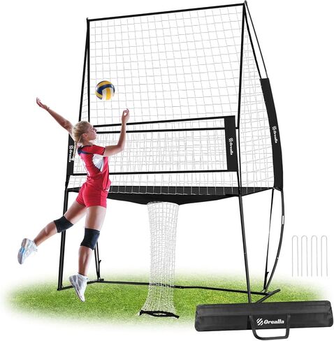 Volleyball Training Equipment, Volleyball Practice Net Station Update Freely Adjustable Height of Front Net, Easy Assembly Volleyball Net for Backyard Hitting Serving Passing Practice in Saudi Arabia