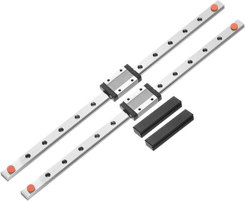 uxcell 2pcs MGN12 350mm Linear Guide Rail with 2pcs MGN12H Sliding Carriage Block Bearing Steel and 2pcs Plastic Mini MGN12 Linear Guide for DIY 3D Printers and CNC Machine, Black in Saudi Arabia