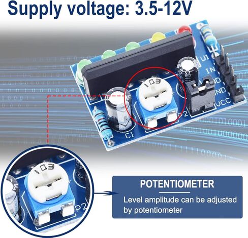 KA2284 Level Indicator Module 3.5V - 12V LED Power Indicator Adjustable Audio Level Indicator for AC/DC Level Indication with Dupont Cable(5PCS) in Kuwait