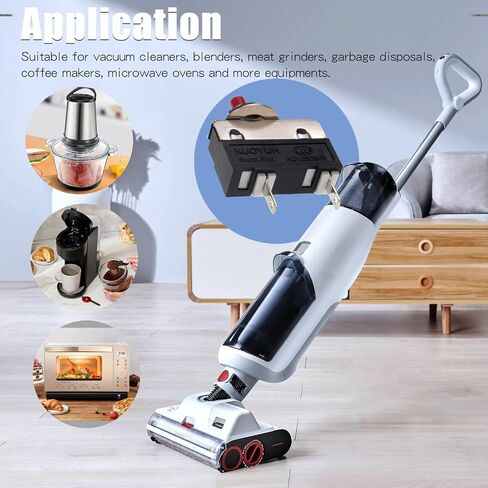 125/250V AC 50V DC Push Button Thermal Circuit Breaker 0.5 Amps, Overload Protection Quick Connect Terminals Manual Reset Switch for Motor Blender Upright Vacuum Cleaner Coffee Grinder 0.5A in Saudi Arabia