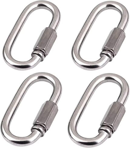 12 Pcs M3.5 Stainless Steel Chain and Rope Quick Coupler Links, High Strength and Large Load-Bearing Locking Carabiner Connector Snaps, 1.5"(L) x 0.8"(w), Link Diameter 0.14" in Saudi Arabia
