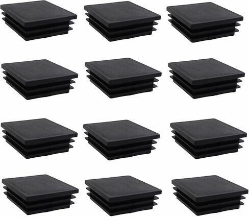 16PCS 25x25mm Black Plastic Square Tube Plug Tube Stopper Table and Chair Legs Padded Feet Suitable for Table Leg Chair Leg Rod Tube in Saudi Arabia