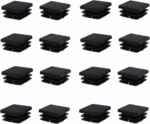 16PCS 25x25mm Black Plastic Square Tube Plug Tube Stopper Table and Chair Legs Padded Feet Suitable for Table Leg Chair Leg Rod Tube in Saudi Arabia