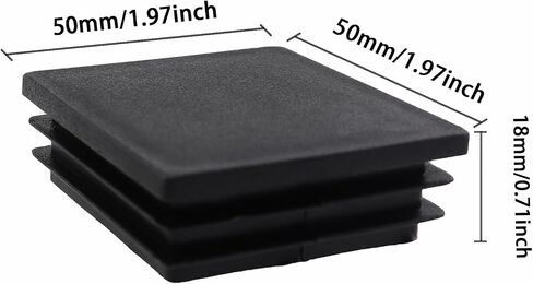 16PCS 25x25mm Black Plastic Square Tube Plug Tube Stopper Table and Chair Legs Padded Feet Suitable for Table Leg Chair Leg Rod Tube in Saudi Arabia