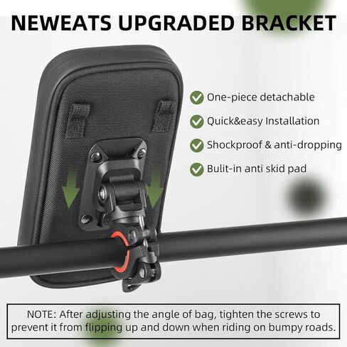 ROCKBROS Bike Phone Mount Bag Bicycle Phone Holder Waterproof Bike Bag 360°Rotatable Shockproof Handlebar Cycling Pouch Bike Accessories Motorcycle Cell Phone Holder Below 6.8"with Rain Cover in Saudi Arabia