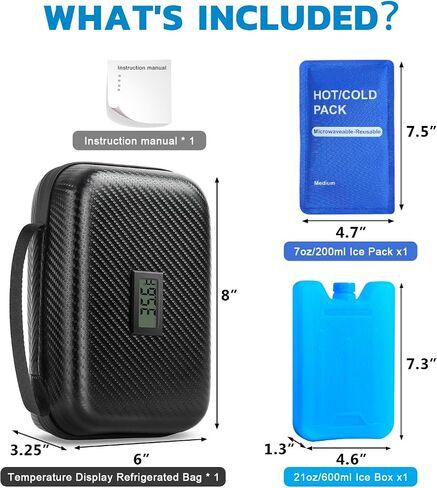 Insulin Cooler Travel Case, Insulin Pen Medication Cooling Case, Keep Traveling Diabetes Medicine Cool Organizer with Temperature, 2 Reusable Ice Packs, TSA Certified Password Lock in Saudi Arabia
