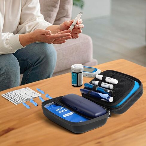Insulin Cooler Travel Case, Insulin Pen Medication Cooling Case, Keep Traveling Diabetes Medicine Cool Organizer with Temperature, 2 Reusable Ice Packs, TSA Certified Password Lock in Saudi Arabia