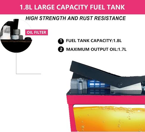 Air Hydraulic Pump 10,000 PSI, 1.7L Reservoir, NPT 3/8" Oil Outlet, NPT 1/4" Inlet, Hydraulic Pump Air Hydraulic Foot Pump, Red in Saudi Arabia