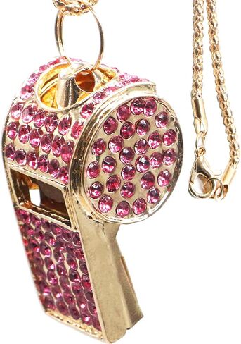 Whistle, Metal Crystal Rhinestone Whistle with Keychain, Bling Whistle, Loud Crisp Sound Whistles for Coach, Referee, Basketball, Lifeguard (Gold) in Saudi Arabia