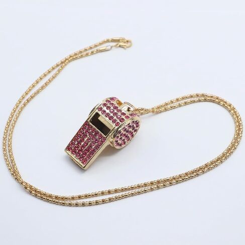 Whistle, Metal Crystal Rhinestone Whistle with Keychain, Bling Whistle, Loud Crisp Sound Whistles for Coach, Referee, Basketball, Lifeguard (Gold) in Saudi Arabia