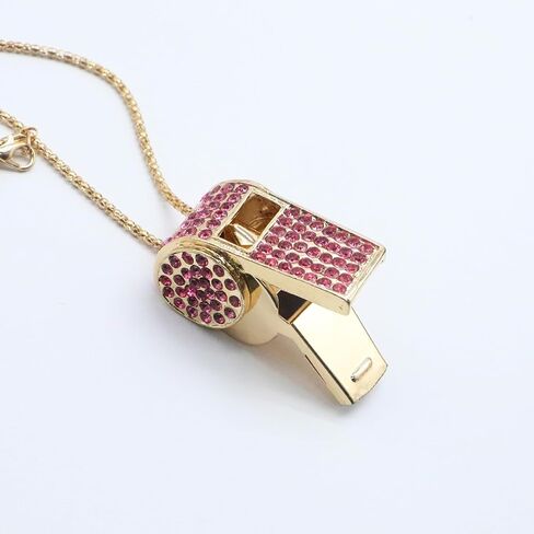Whistle, Metal Crystal Rhinestone Whistle with Keychain, Bling Whistle, Loud Crisp Sound Whistles for Coach, Referee, Basketball, Lifeguard (Gold) in Saudi Arabia