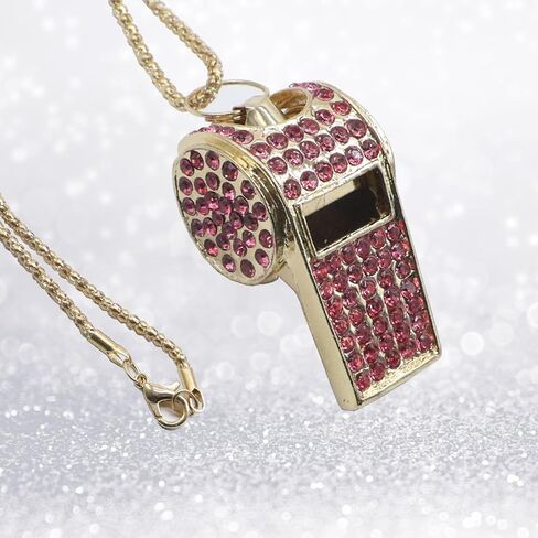 Whistle, Metal Crystal Rhinestone Whistle with Keychain, Bling Whistle, Loud Crisp Sound Whistles for Coach, Referee, Basketball, Lifeguard (Gold) in Saudi Arabia