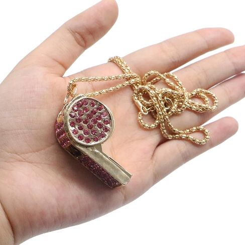 Whistle, Metal Crystal Rhinestone Whistle with Keychain, Bling Whistle, Loud Crisp Sound Whistles for Coach, Referee, Basketball, Lifeguard (Gold) in Saudi Arabia